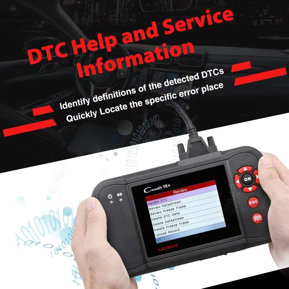 Diagnostic Reader EOBD (CRP123) Launch Car Testing Code VII+ Engine/Transmission/ABS/Airbag X431 Creader Scanner OBD2