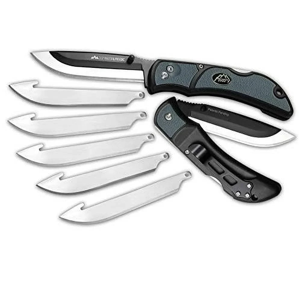 Gray EDC Steel Polymer Inserts 420J2 Edge Outdoor Razor-Lite Drop RLY50C 3.5" Tanto Stainless Black, Point