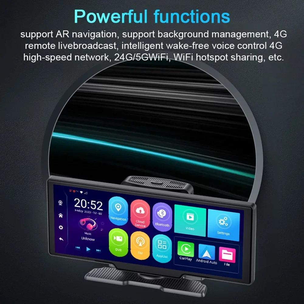 Navigation Degree Car Positioning Car 10.26in Video Wide Dual Dash Auto Global Recorder Viewing Multi-language Night System Tomshoo DVR Car Angle Recorder 170 Cam Lens