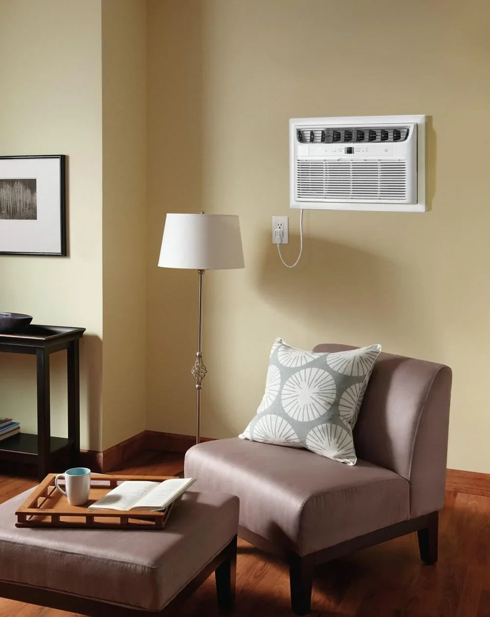 14000 Volts, sq. Remote, Wall Cooling ft. Conditioner FHTC142WA2 White 230/208 Frigidaire BTU, Air 700