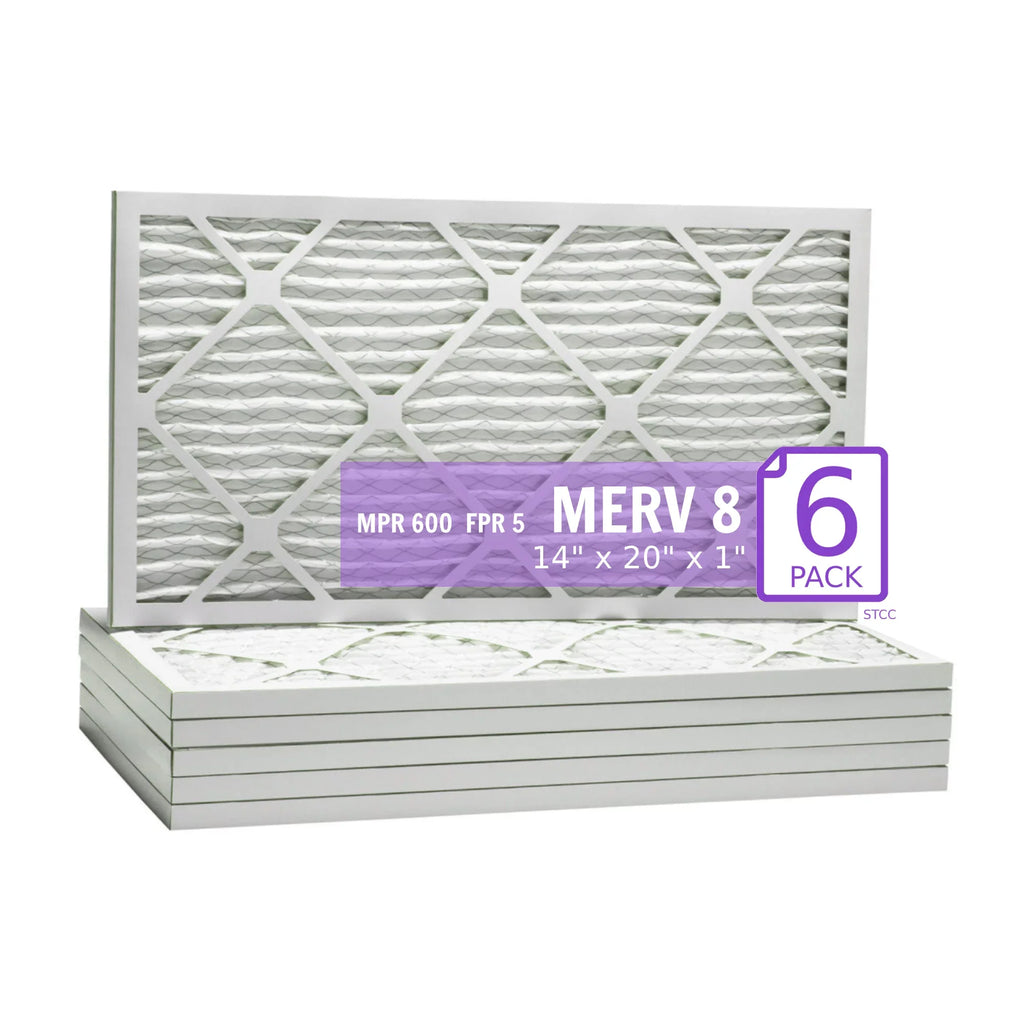 8, (6 MERV Air Purolator 14x20x1, Surface Extended Mechanical Filter, Pack) Pleated DMK80