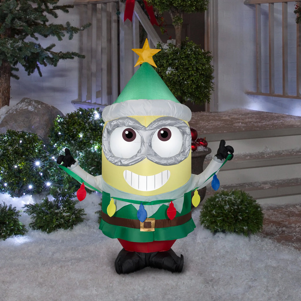 3.5 Gemmy Minions Airblown the Inflatable ft. Dave Elf LED