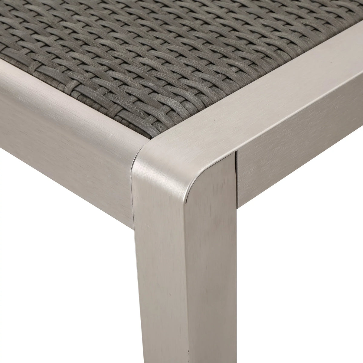 Dining Wicker with Aluminum Grey Top, Table Outdoor Bay Coral
