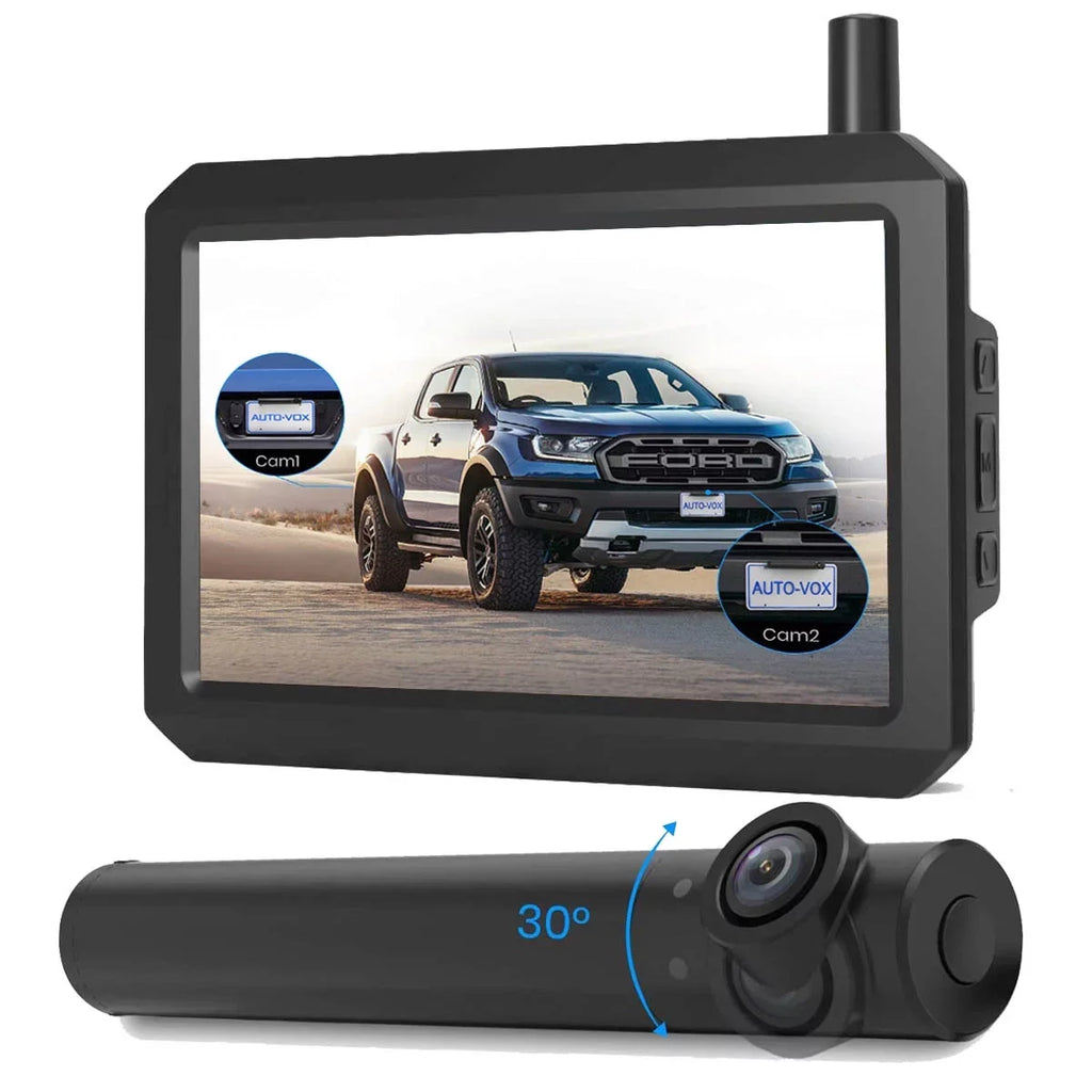 Size Installation, View Rear/Front Wireless Camera Super for TW1 3Mins Mini DIY Vision Back Monitor Up Camera Trucks, Night Systems AUTO-VOX with Car, Backup for 5''