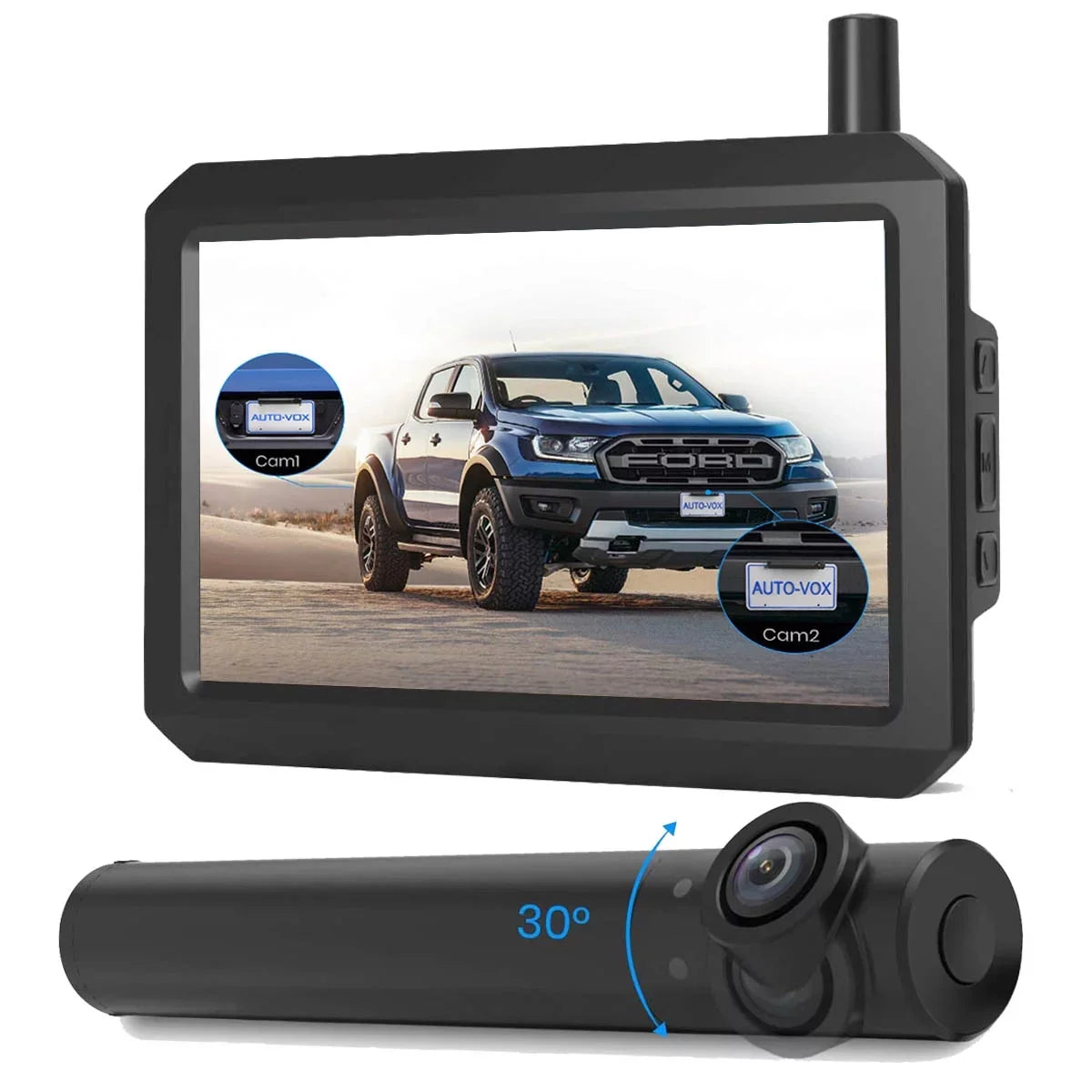 Size Installation, View Rear/Front Wireless Camera Super for TW1 3Mins Mini DIY Vision Back Monitor Up Camera Trucks, Night Systems AUTO-VOX with Car, Backup for 5''