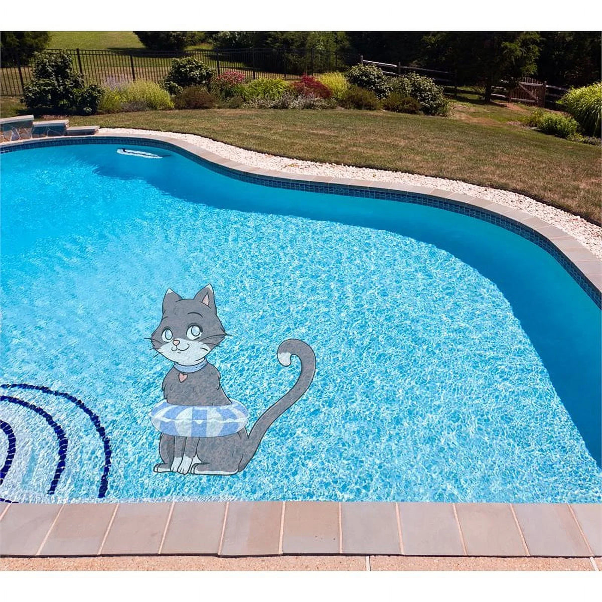 in Mat Vinyl Woody's Pool 60" Underwater Kitten Gray Tattoo Slick