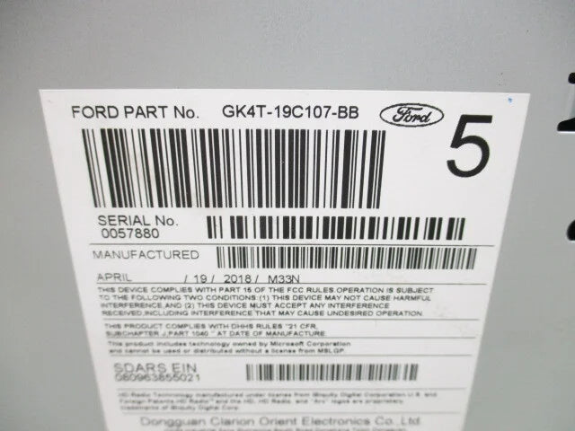 Pre-Owned w/ MP3 Ford CD OEM 17-19 (Good) 150 250 Radio Satellite Receiver Transit GK4T19C107BB