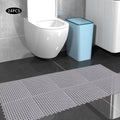 Drainage Floor PVC with Gray 24PCs Mat,Soft Bathroom, Interlocking Mat 11.8*11.8" Bath Shower for Nonslip Kitchen, Holes Pool