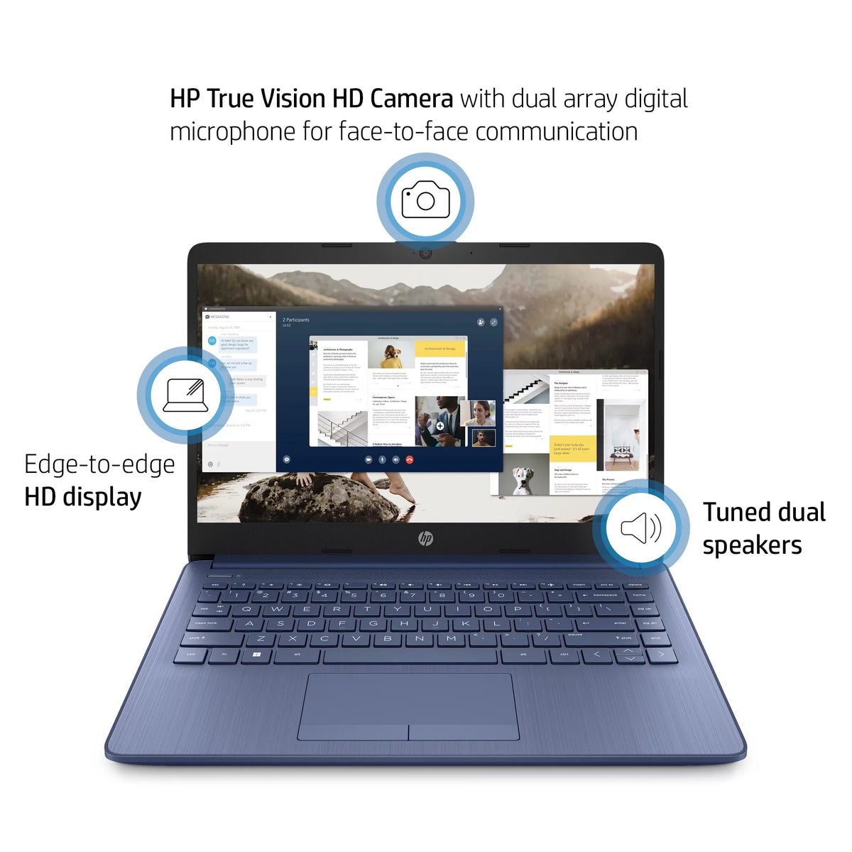 Win 64GB 4GB UHD HD RAM N4120 Blue 14" Restored 600 Intel 11 (Refurbished) SSD Celeron HP Graphics 1.1GHz Home Stream 14-cf2111wm