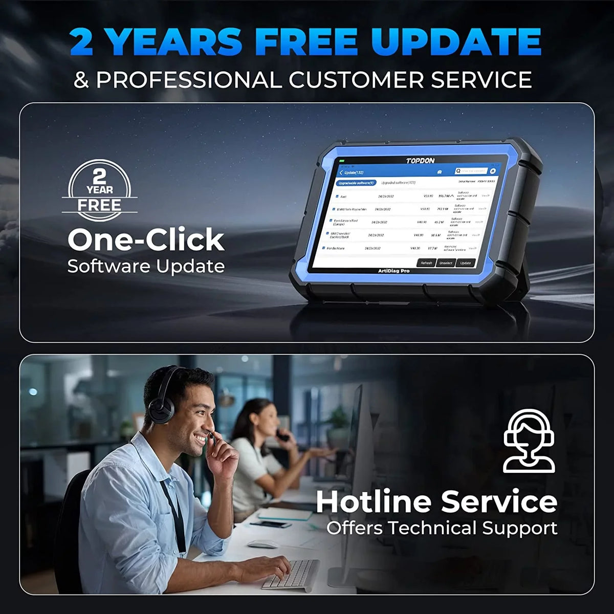 & Systems Diagnosis, Car Scanner Pro Diagnostic OE-Level ArtiDiag Update Scan 31+Maintenance OBD2 Full Free TOPDON Tool, Online-Coding 2-Year