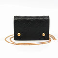(Good) Case Burberry 8011333 Case Chain Leather Card Pre-Owned Coin Black