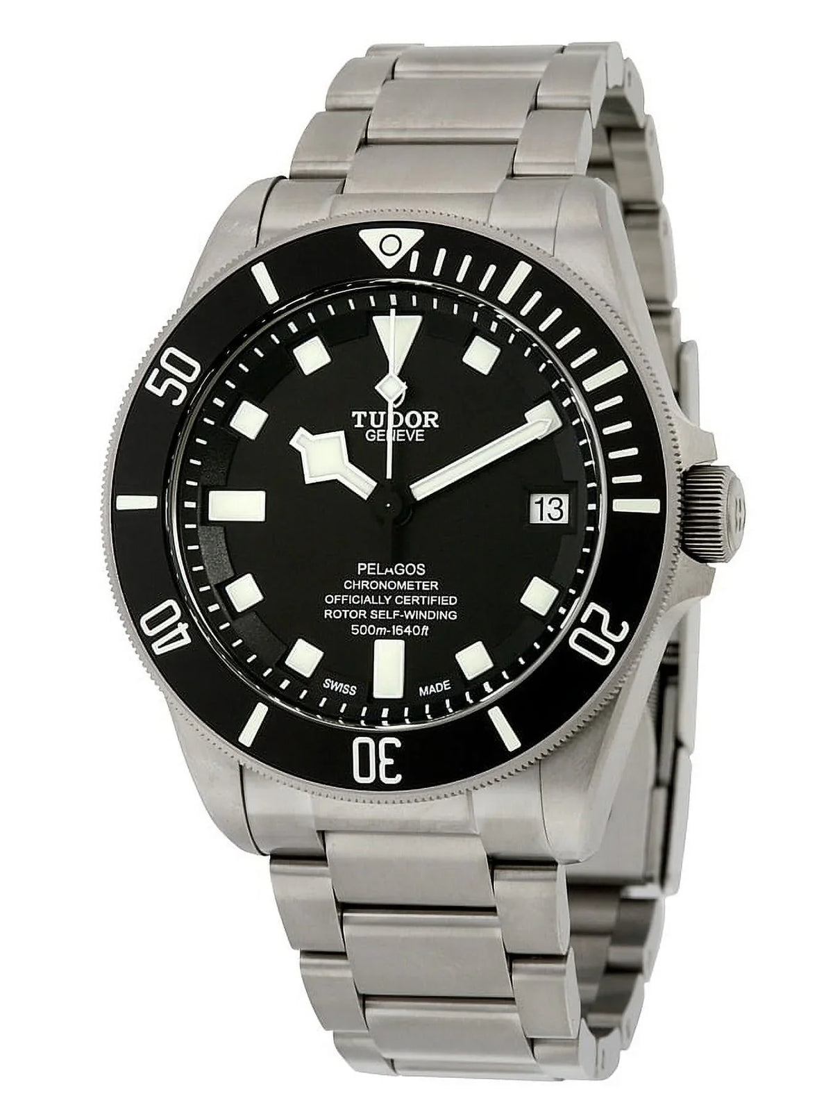 Black Tudor Pelagos Men's M25600TN-0001 Watch Chronometer Titanium Dial