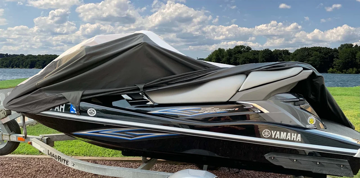 JetSki Compatible Years for Cover Ski HEAVY-DUTY Polaris Trailerable All SUPER Pro Seater Limited, Jet Black/Grey Cover PWC Pro, SLH 1-2