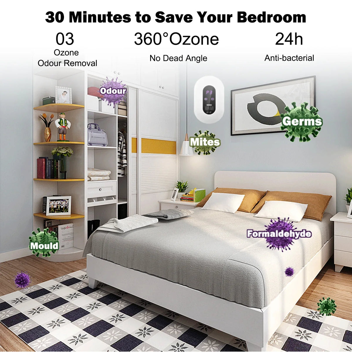 Quiet Ozone steriliser,- Cleaner Deodoriser BedroomQuiet - - Air Air GoolRC - Steriliser Sterilization Deodorizer Air Air - Deodoriser Ion Ion Mite Sterilizer Removal Removal Ion Air Sterilizer