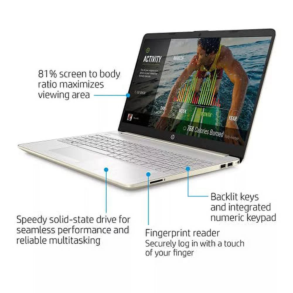 AC DDR4 Intel RAM RJ45 i5-1135G7 USB-C FHD 4-Core NVMe 11 15.6" Laptop HDMI Intel Webcam 8GB Iris Xe SSD Accessories 11th Graphics Pro 2022 Gold Keyboard PC 256GB w/RE Backlit Windows BT WiFi HP