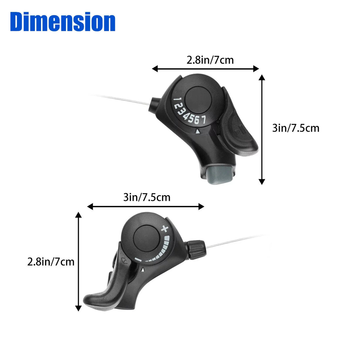 2Pcs Speed Shifter Mountain 3 Levers Shift x7 Bikes Set Brake Bicycle Gear Thumb
