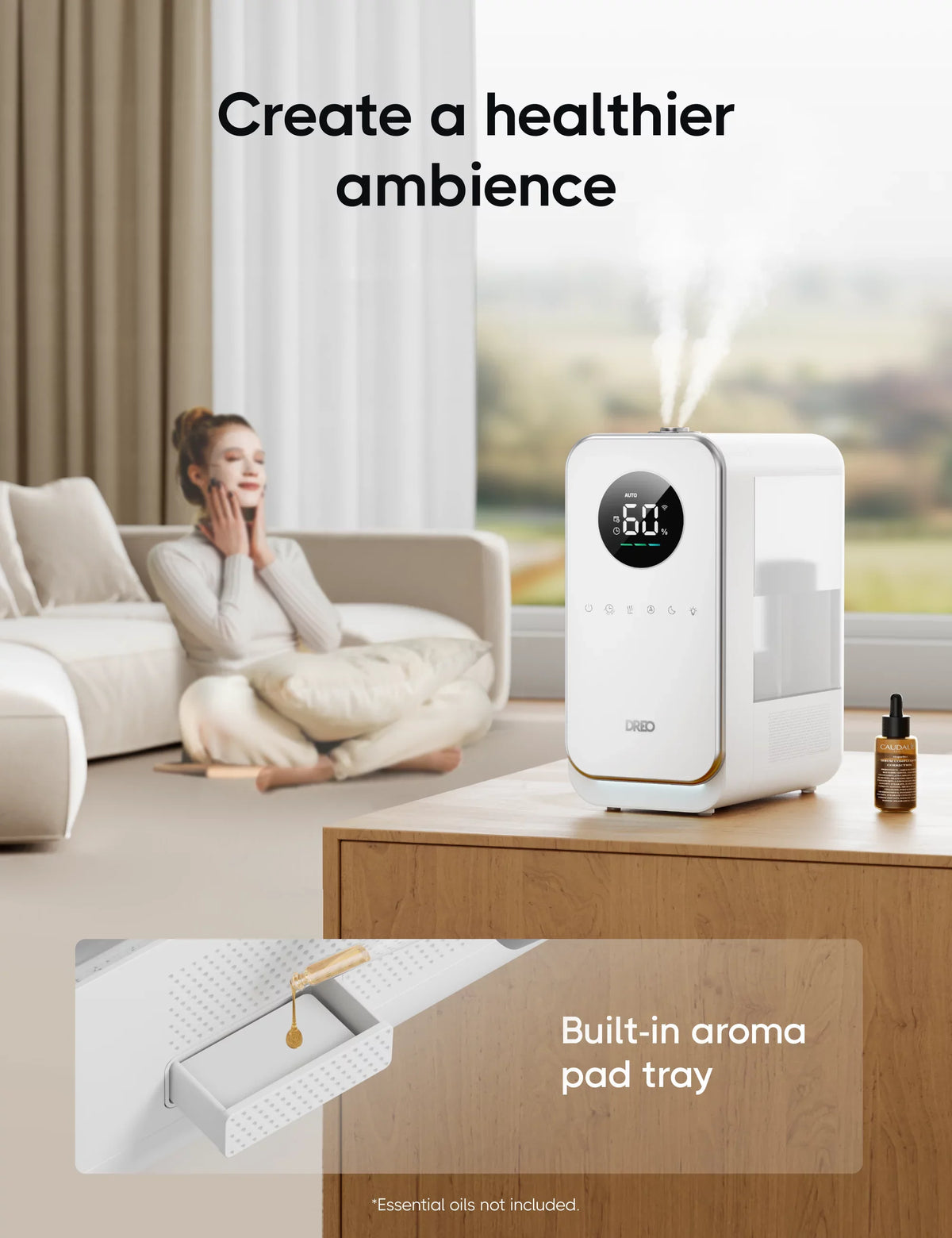Mode Timer, Auto Mode, App With Quiet Humidistat, Control, Dreo LED Humidifiers, Humidifier, Display Smart Sleep 5L Top-Fill