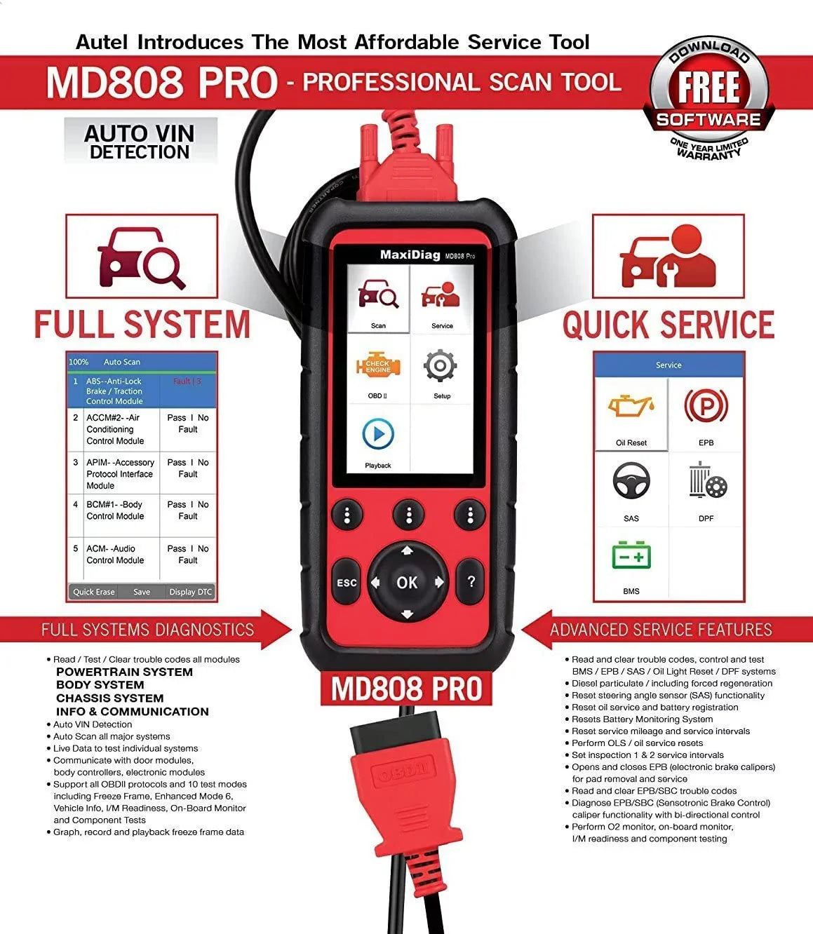 AL529 AL329 Upgraded OBD2 SAS MD802 AL609 MaxiDiag MD808 MD806 Extension Read/Clear Oil Cable Reset Lookup AL629 Reader DTC Autel With Features Pro Codes Scanner Battery Special Code 7 BMS EPB Reset