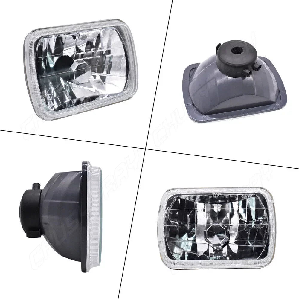 Cherokee 1986-1995 LED Jeep Wrangler Headlights 7x6" XJ 5X7" For 2x YJ 1984-2001