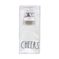 Set 2 CHEERS Black LL Christmas Letter BON White Towels Dunn - Kitchen Rae of APPETIT