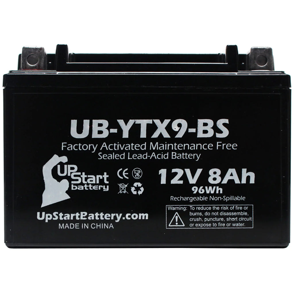 for Battery - Free, Motorcycle Suzuki Battery 1999 5-Pack 12V, 8Ah, Factory Activated, Replacement UB-YTX9-BS 600CC Maintenance UpStart GSX-R600