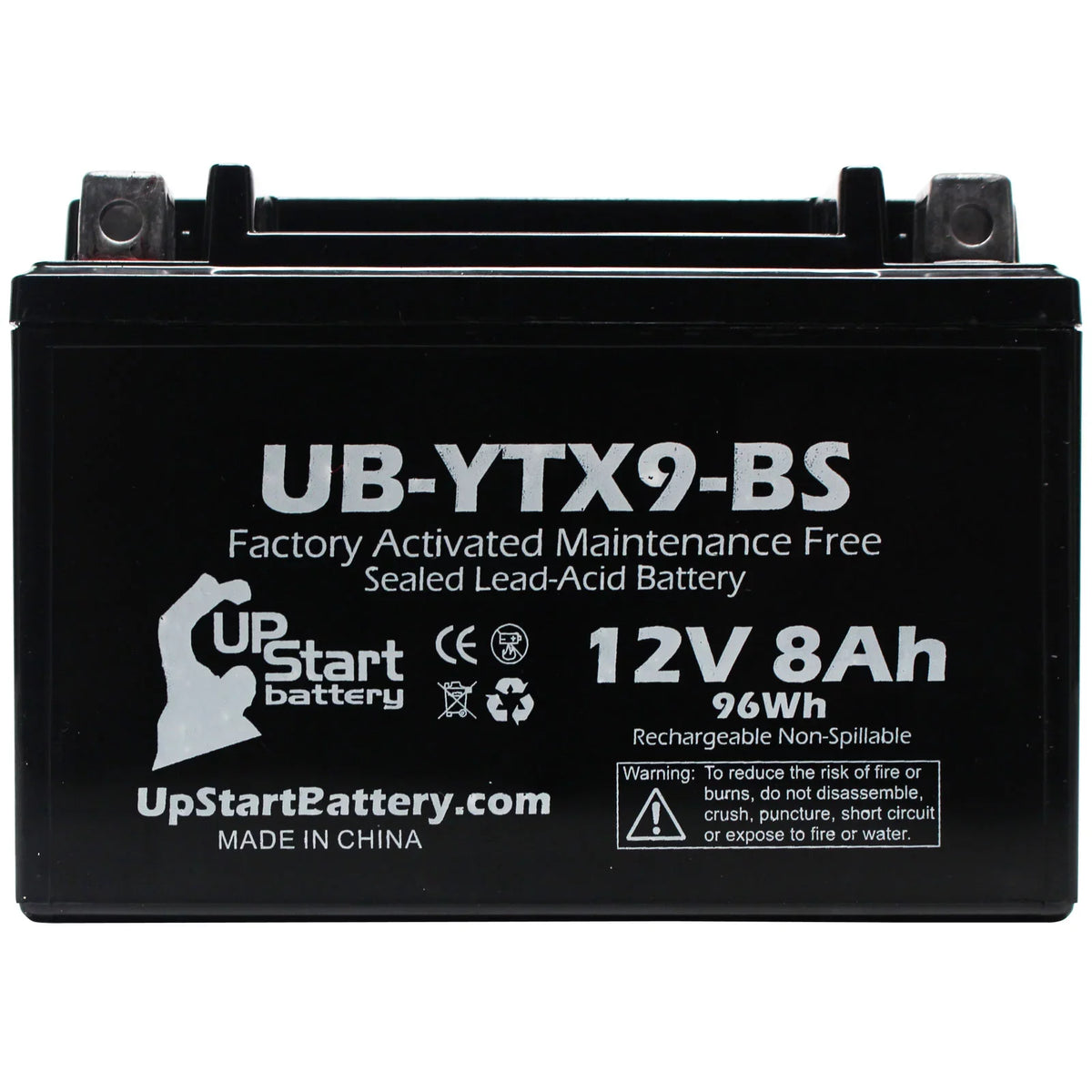 for Battery - Free, Motorcycle Suzuki Battery 1999 5-Pack 12V, 8Ah, Factory Activated, Replacement UB-YTX9-BS 600CC Maintenance UpStart GSX-R600