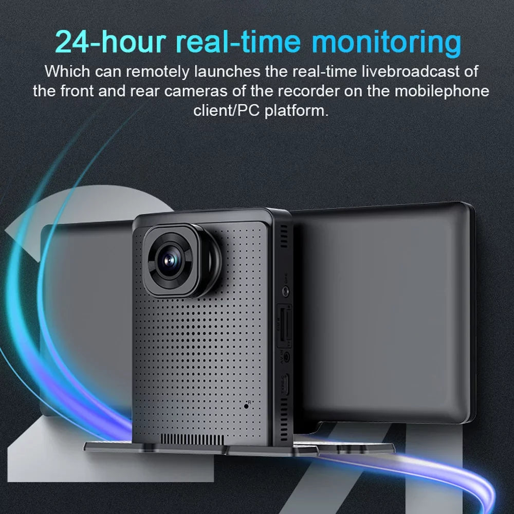 Navigation Degree Car Positioning Car 10.26in Video Wide Dual Dash Auto Global Recorder Viewing Multi-language Night System Tomshoo DVR Car Angle Recorder 170 Cam Lens