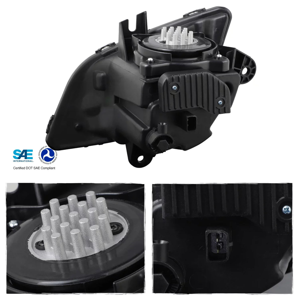 Side LED 2018 Class AKKON Lamp 8 OE 2020 Passenger Cascadia 2023 Truck Style 2021 Fit - Black 126 Light 2022 Freightliner Fog 2019