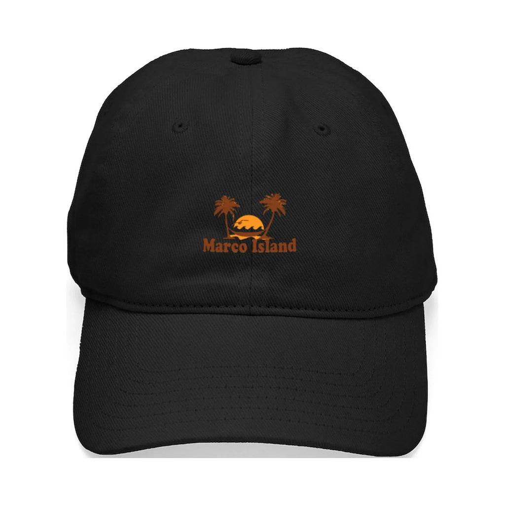 Baseball Black CafePress Adjustable - Island Black Printed Canvas Palm Cap Trees Hat Marco Cotton - Design.
