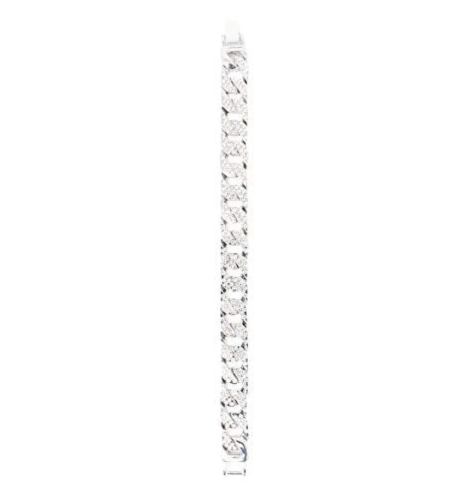 '- Out Watch Rhinestones Inspired - Raymond Chrono Iced by Eyes Diamond Rubber - (Silver Charles - Mens Bling ST10311 Blast Big Cuban) Timepiece on Hop Hip Faux