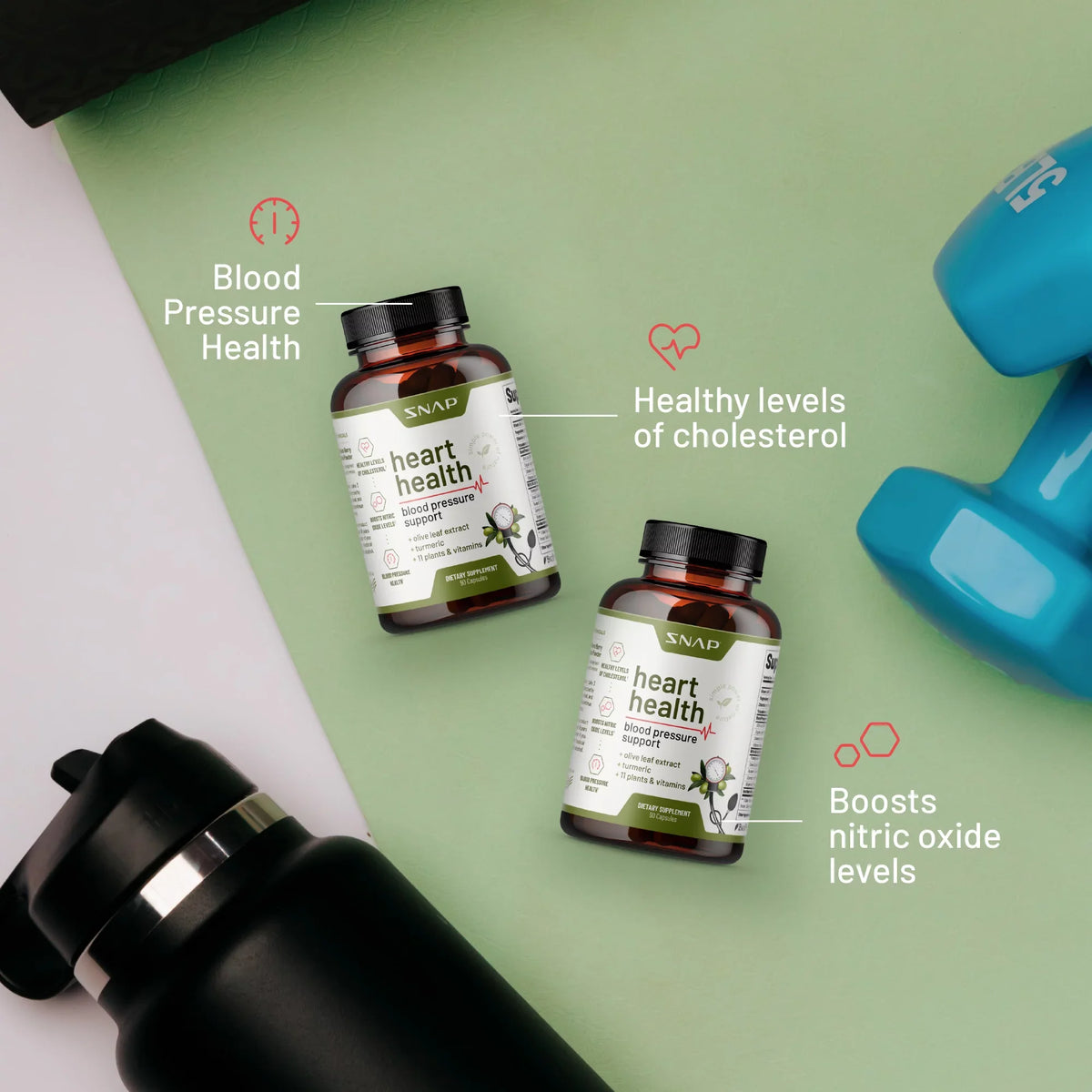 Snap + 90 60 Booster Bundle, Capsules Heart Supplement Health and Oxide Nitric Supplements