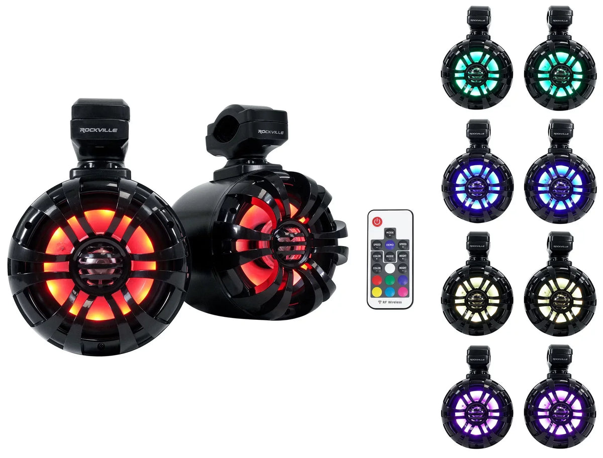Tower Memphis Polaris 2018+ Ranger RNGR65FE Audio Speakers+Amp For Pods+LED Pair