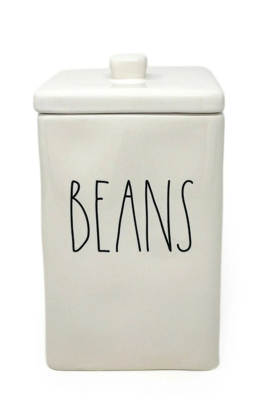 Rae Ceramic BEANS LL Canister Lid with Magenta Letter Dunn by Square