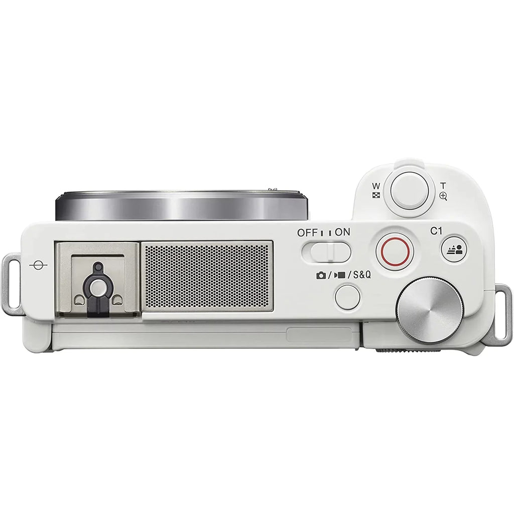 Case Body Video + Alpha Mirrorless ILCZV-E10/W Large Sony Deco Extra APS-C ZV-E10 Camera Lens Kit and Accessories Aperture SEL50F18F Photo F1.8 Vlog with + Bundle Battery FE Gear 50mm White