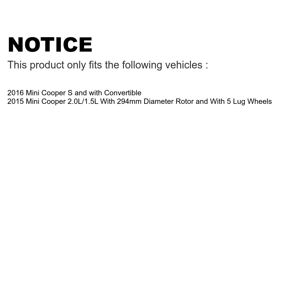 Pads Coated Semi-Metallic Auto Drilled Rear Disc KDS-100772 Mini Front For Cooper Rotors Slotted And Transit Brake - Kit