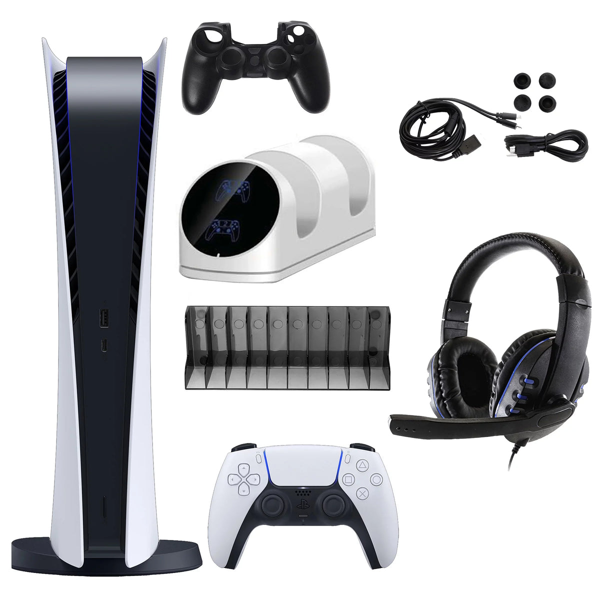 PlayStation Console Kit Digital with Accessories Sony Console) 5 (PS5 Digital