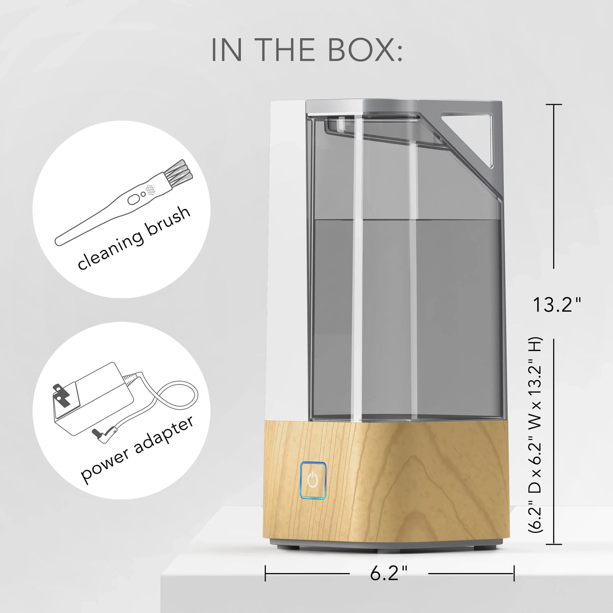 1 Mist Woodgrain Cool Sharper Humidifier, Ash Image Light Ultrasonic gal.,