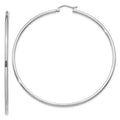 Hoop Adults Women Earrings; Tube and for Polished Real 14kt White 2mm for Men Gold Teens; and