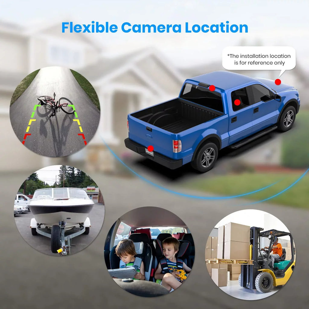 Size Installation, View Rear/Front Wireless Camera Super for TW1 3Mins Mini DIY Vision Back Monitor Up Camera Trucks, Night Systems AUTO-VOX with Car, Backup for 5''