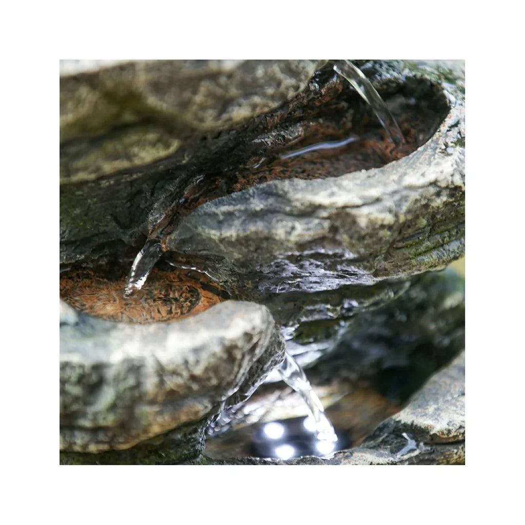 '- CC Fountain Tabletop Brown Furnishings 13.75" Cascading with Light Stone Outdoor Home -