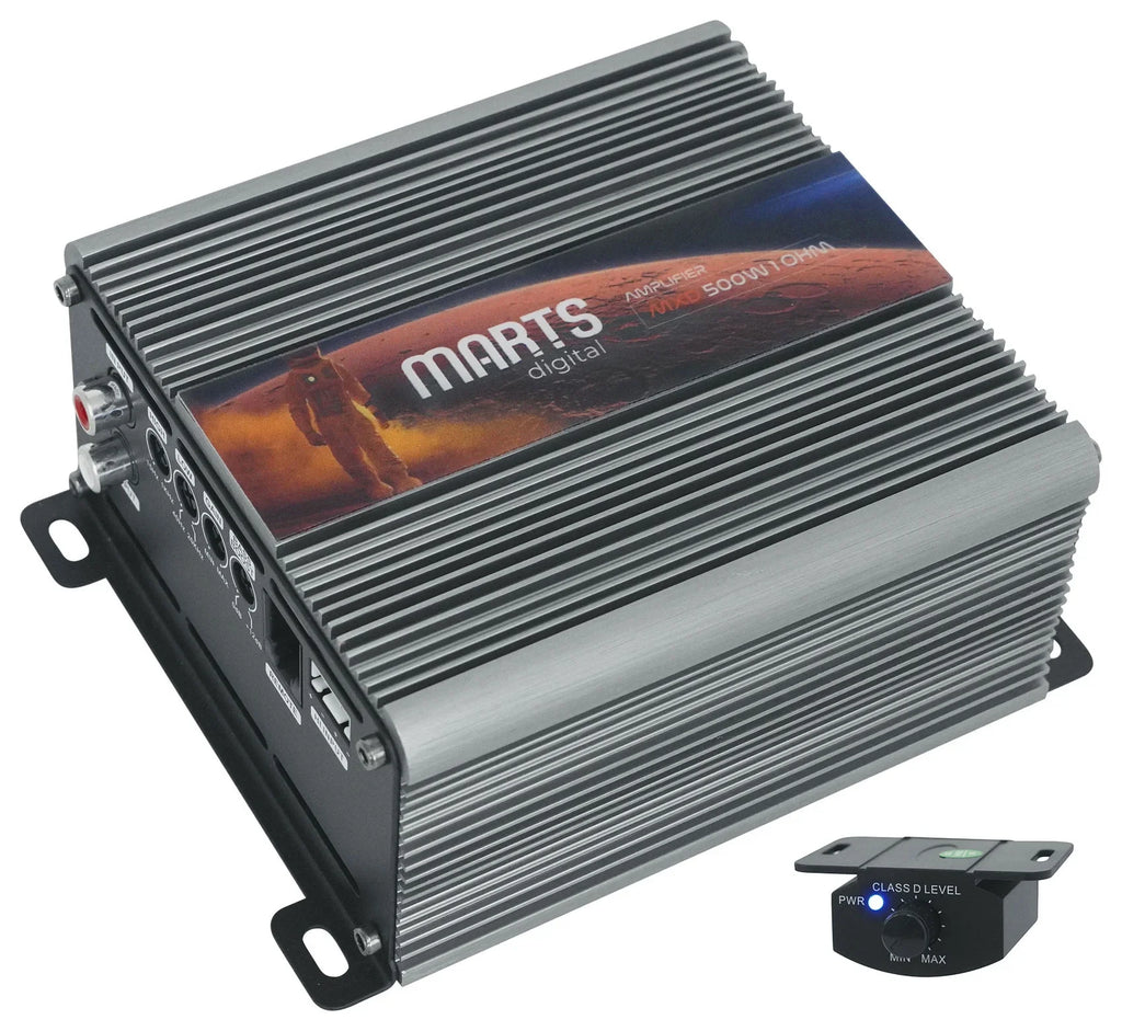 Kit 1 Digital Remote+Amp Car 500w Marts RMS MXD OHM Mono Amplifier+Bass 500