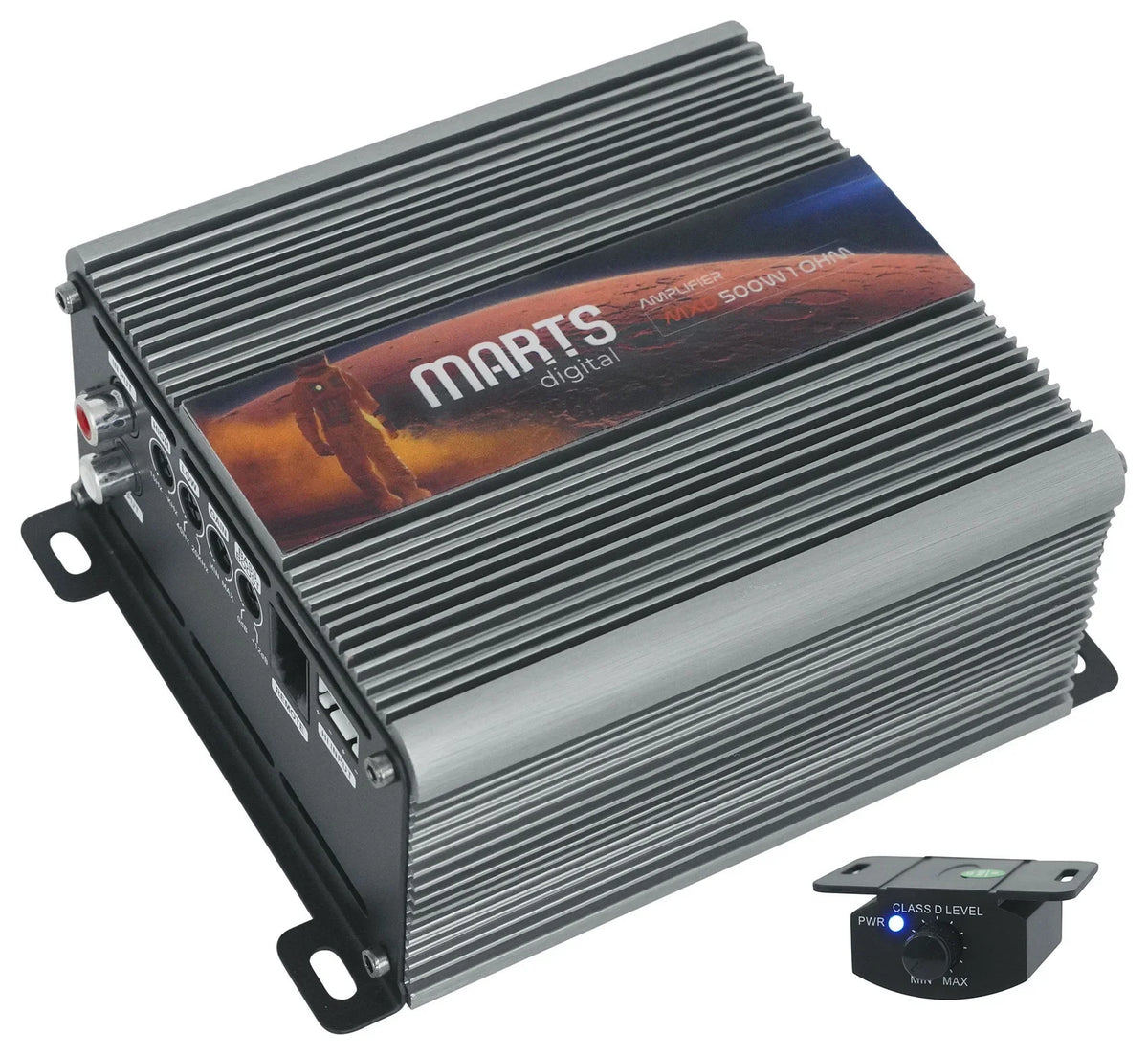 Kit 1 Digital Remote+Amp Car 500w Marts RMS MXD OHM Mono Amplifier+Bass 500