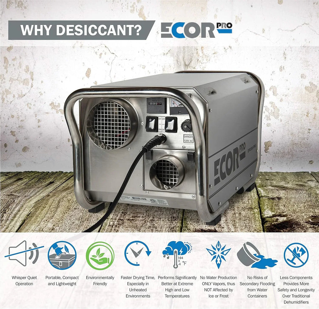 Steel 1400 Desiccant Dehumidifier 115V 11.7 Ecor Pro Watt Amps System 4 Hole 95