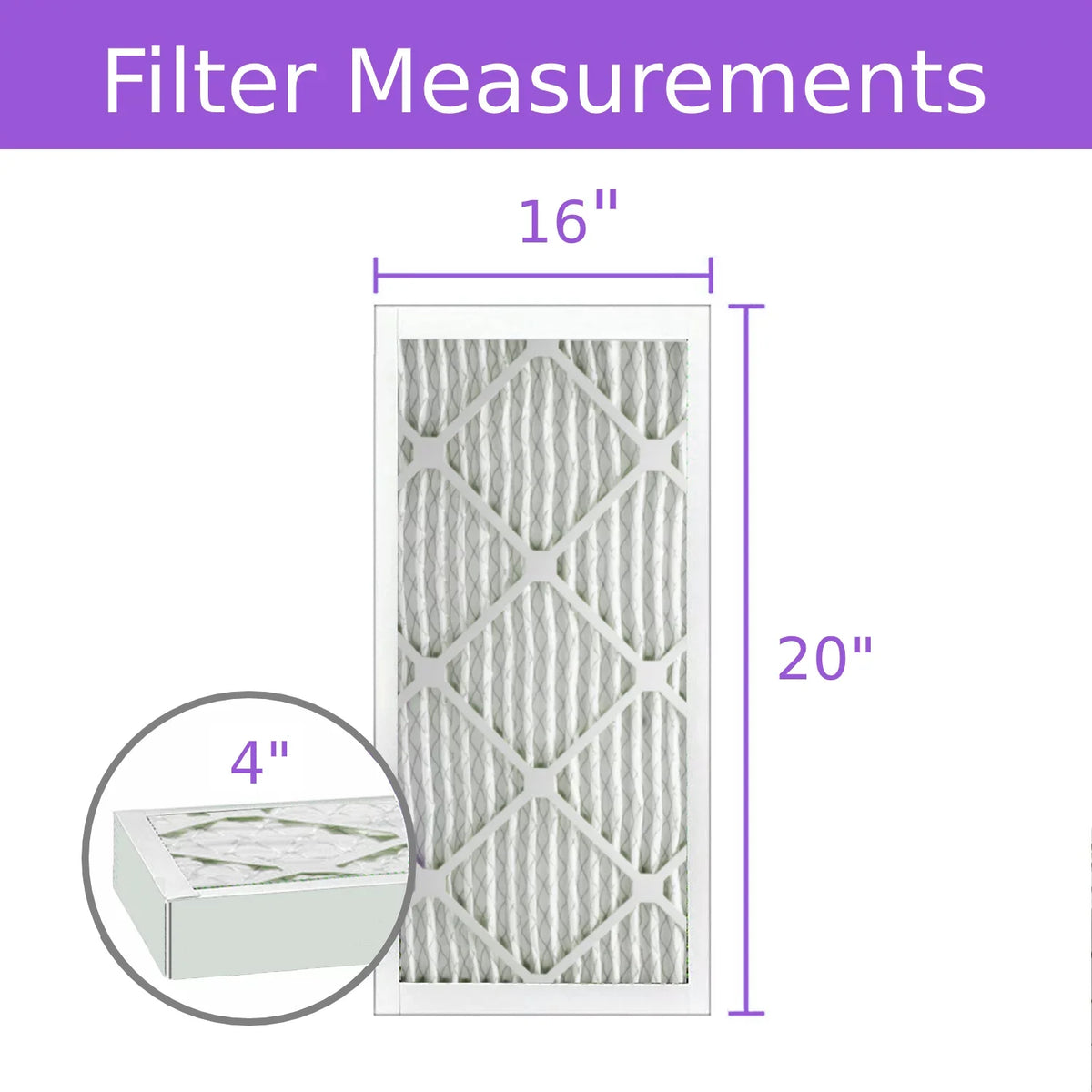 Pack) Pleated DMK80 Filter, 16x20x4, Mechanical Air (3 MERV Extended Purolator 8, Surface