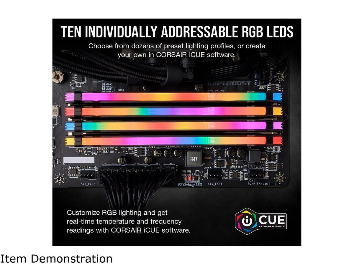 Vengeance PRO RGB 3200MHz C16 Memory 16GB DDR4 Desktop (2x8GB) Black Corsair LED -