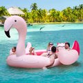 People 6 Island with Flamingo River Holders for Pool Cup 6 and Inflatable Floating