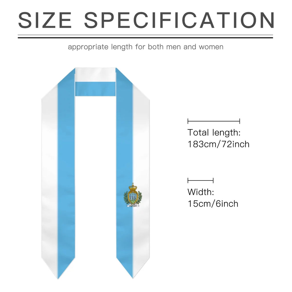Sash Shawls International San Shawl Stole Marino Scraf Graduation For Wraps Study Flag
