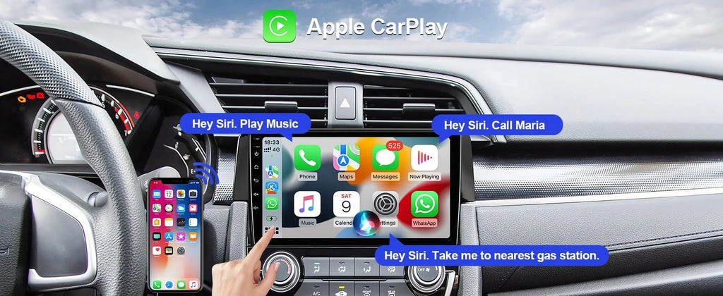 Auto Camera Wireless Stereo Din 6+128G 12 for Carplay/Android Double SWC Built-in Backup Honda Inch 2016-2020 Android Car Radio AUX-in with Touchscreen Civic 9