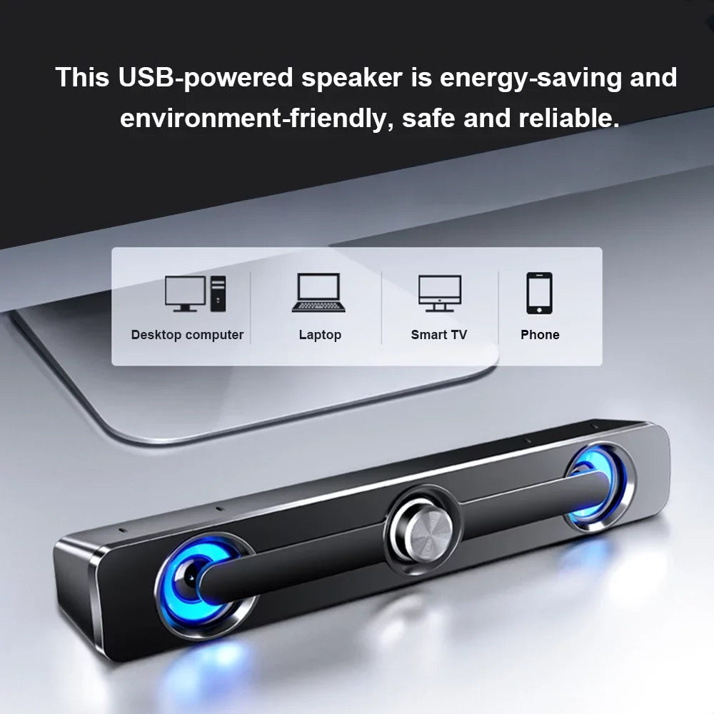Laptop PC USB Computer Bass Carevas Tablet Speaker Surround Sound MP3 Phone for Wired Box Powerful Subwoofer Stereo Bar V-111 Speaker MP4