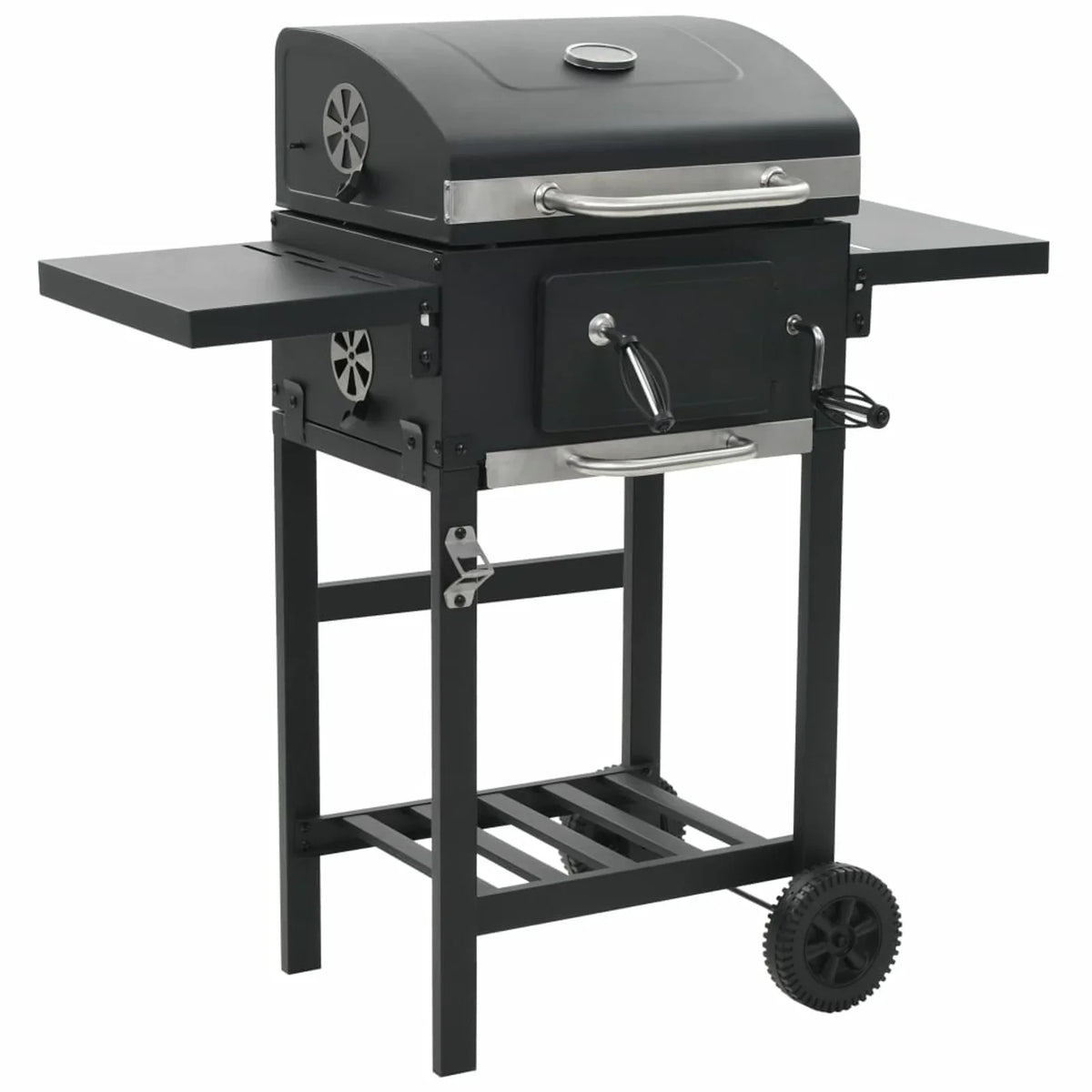 Charcoal-Fueled with Black Grill BBQ Bottom Shelf